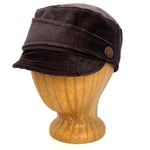 Rio Soft Cap in coffee bean brown color corduroy, profile angle – soft cap with stylish coconut shell button