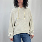 Sea Breeze Hoodie in French Linen – front view of female model in eco-friendly women's hoodie