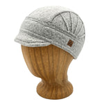 Solstice Soft Cap in aluminum grey color front view – recycled cotton women's short brim hat