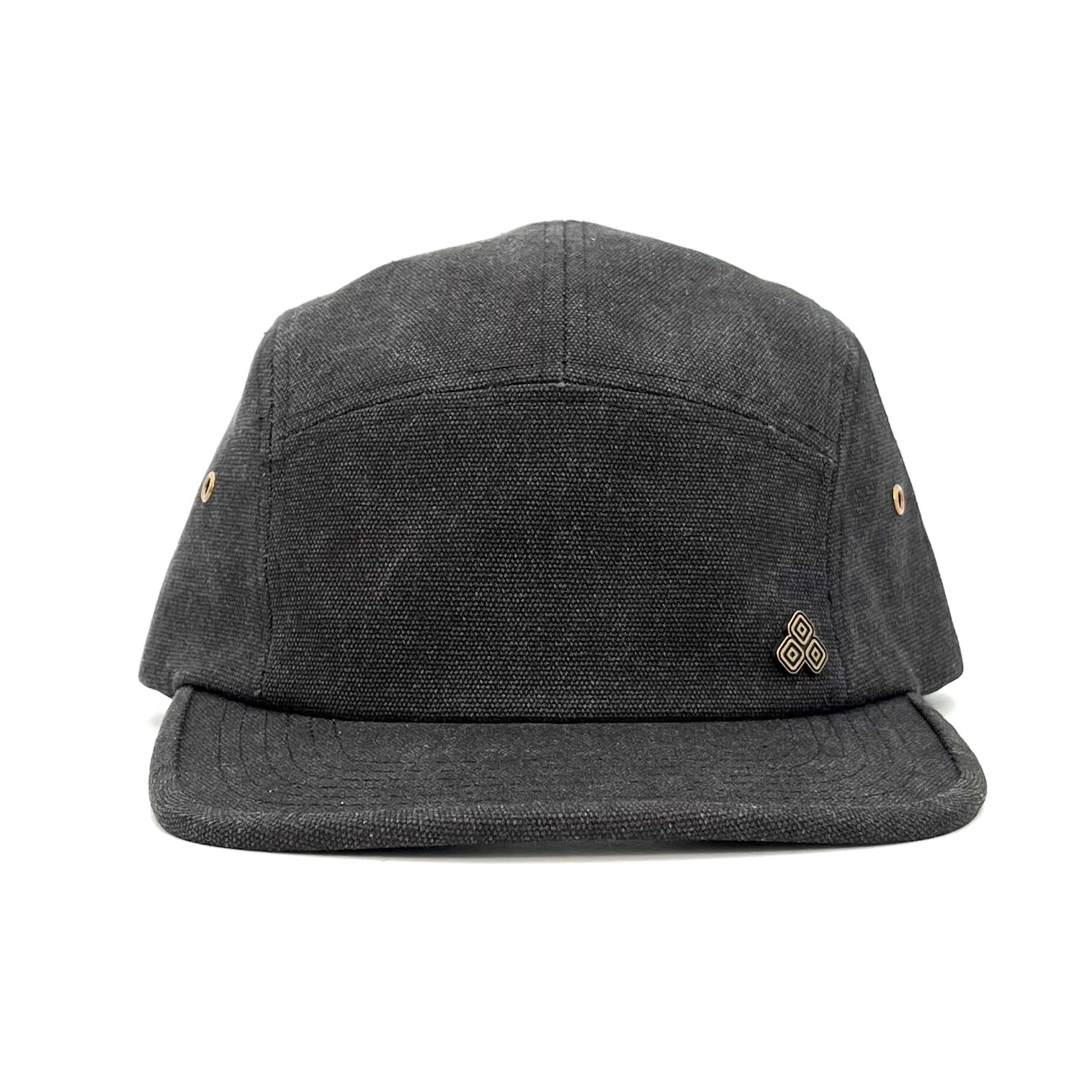 Trekker Camp Hat front view – organic cotton canvas adjustable snapback
