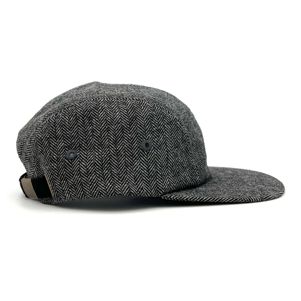Zig Zag 5 Panel Camp Hat profile angle – classic wool camp cap