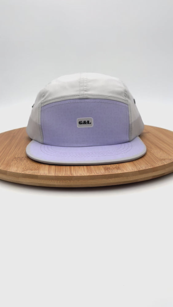 
                
                    Load and play video in Gallery viewer, Video showing Activ8 5 Panel Cap in lavender for active outdoor wear
                
            
