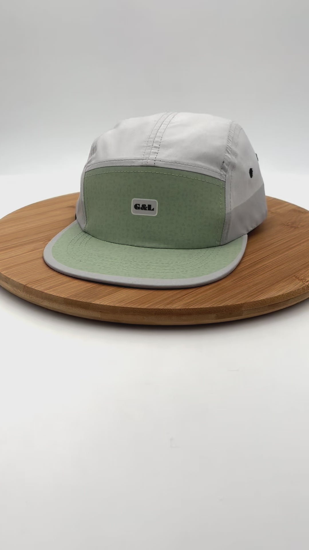 Video of Activ8 5 Panel Cap in moss green color way – adventure-ready recycled cap with sweat-wicking comfort