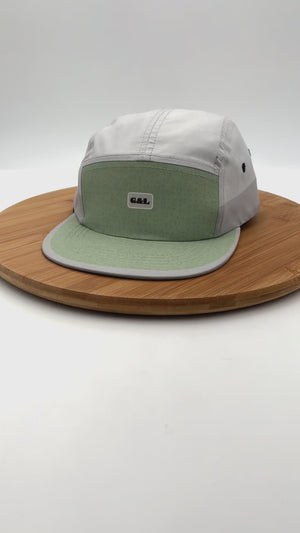 
                
                    Load and play video in Gallery viewer, Video of Activ8 5 Panel Cap in moss green color way – adventure-ready recycled cap with sweat-wicking comfort
                
            