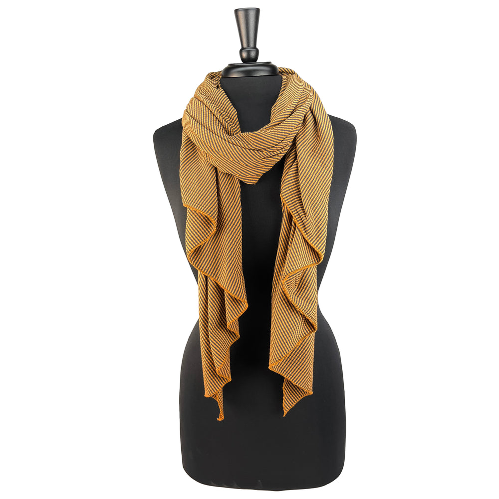 
                
                    Load image into Gallery viewer, Versatile eco-friendly scarf for women. Made in the USA from upcycled cotton jersey. Shop sustainable scarves. *mango
                
            