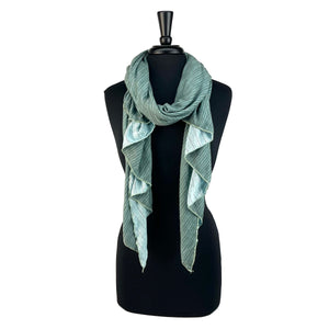 Versatile eco-friendly scarf for women. Made in the USA from upcycled cotton jersey. Shop sustainable scarves. 