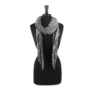 Versatile eco-friendly scarf for women. Made in the USA from upcycled cotton jersey. Shop sustainable scarves.  *pebble