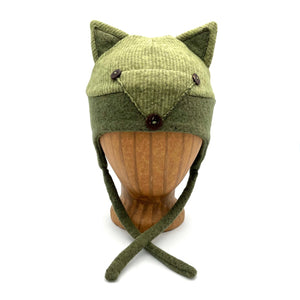 Kids Fox hat. Chin straps keep soft cap secured. One size fits all. Made in the USA. Shop sustainable baby gifts.  *kiwi