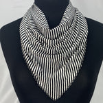 Versatile unisex bandana face covering. Made in USA from upcycled cotton jersey. Shop sustainable scarves. *black and white