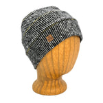 Unisex beanie for outdoor work. Made in the USA from upcycled fabric. Shop sustainable gifts and beanies. *black-stripe