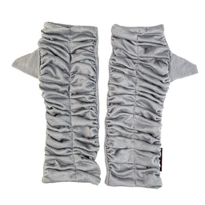 Fully-lined rouched hand warmers. Rainbow of colors available. Easy to text fingerless gloves. Made in the USA.  *nickle