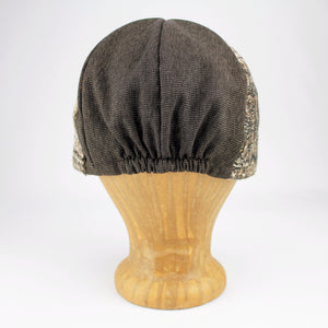  Short brim cap for women. Made in USA from upcycled cotton and wool fabrics. Shop sustainable gifts and hats. *Cocoa