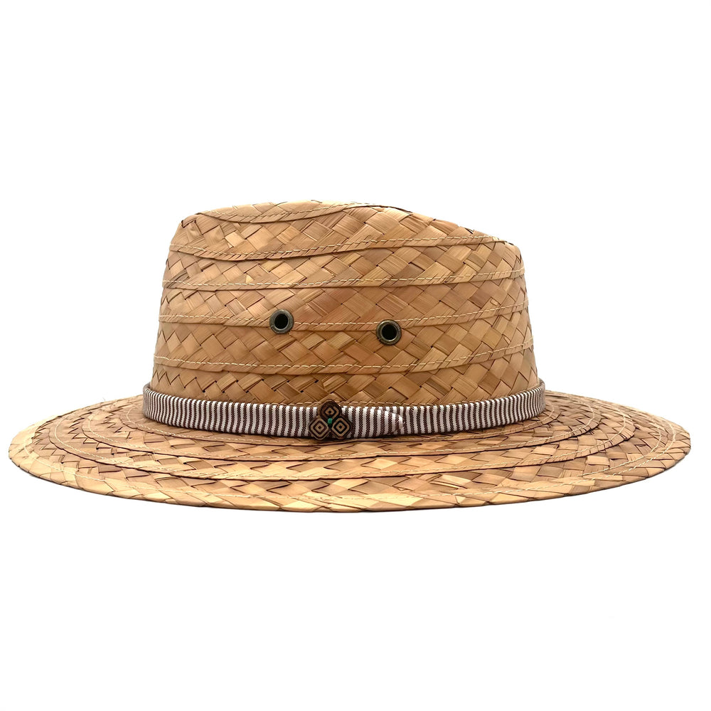 Tear Drop shape Fedora handmade from Palm straw. Made in Mexico with fair trade. Shop sustainable hat sun protection. *oat