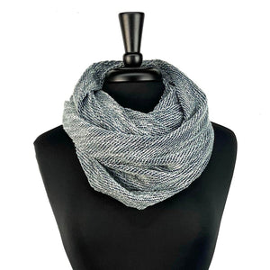 Eco-friendly infinity loop scarf. Made in the USA from cotton blend sweater knit fabrics. Shop sustainable. *seafoam