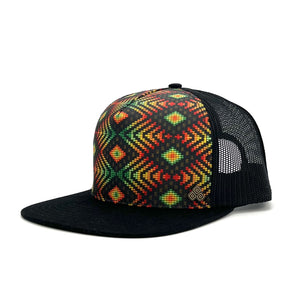 Five-panel low-profile Visions Vibe Trucker Hat. Inspirational quote inside.